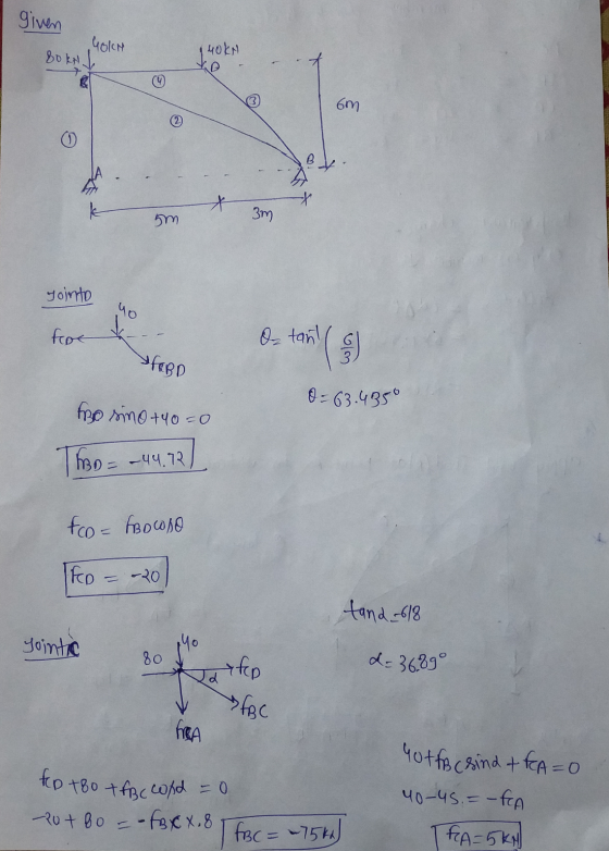 given GolH 80 kr 140ky 6m x 5m 3m Tointo yo fot o tant Cola FERD 0-63.435 Bo sino +40=0 Theo= -44.72 172) fco- ABOCORO IFR -२