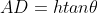 AD=h tan\theta