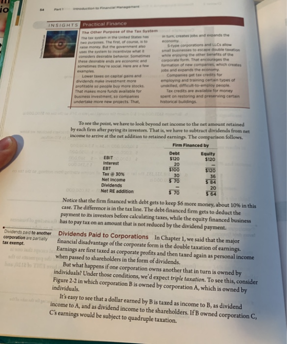 54 Part Introduction to Financial Management INSIGHTS Practical Finance The Other Purpose of the Tax System The tax system in