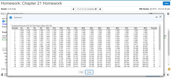 Homework: Chapter 21 Homework Save Score: 0 of 4 pts 11 of 12 (10 complete) HW Score: 52.67%, 15.8 of 30 pts P21-25 Laimniece