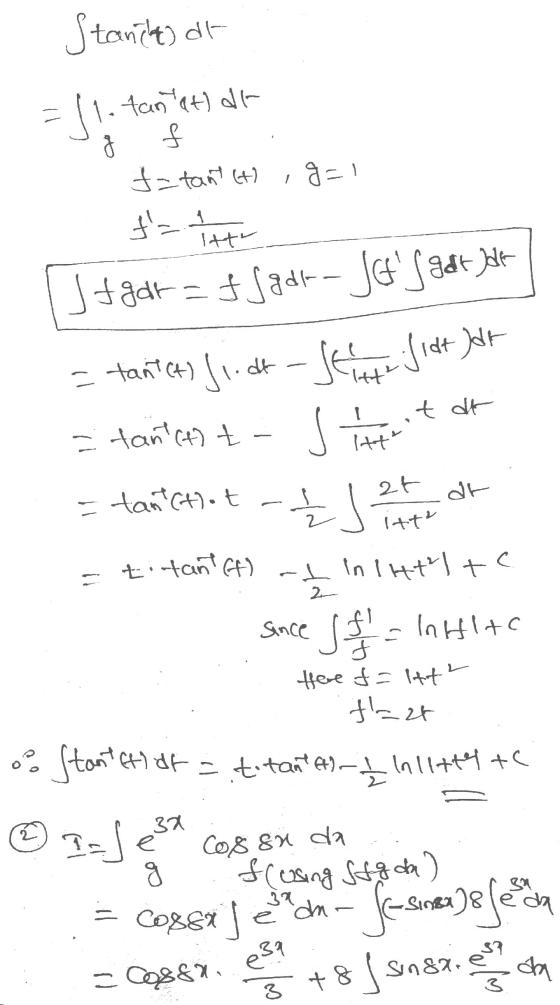 Stancht at = Jl. tantat at f tatant (H) ig=1 f-** Itt J f gar=fJgdr-Jets get at = tant(t) Jindt - Je lidt at st t de tan (