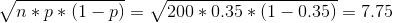 уп *p * (1-p) V/200 * 0.35 * (1-0.35-7.75