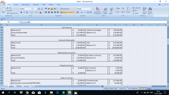 Book1 - Microsoft Excel - X Home Insert Page Layout Formulas Data Review View Calibri - General 1 D . Wrap Text Merge & Cente