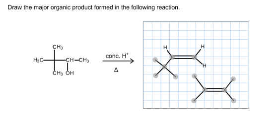 Draw the major organic product formed in the follo