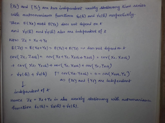 Then E(Xt) nnd E(%) does not depend on K indepeundentft Hence kv Xt+4kmalo nea kkd stati
