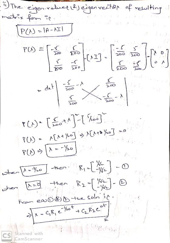 - The eigen roluce (f) eigen rector of resulting matrix form in TP(X) = 1A-XII] PO PU Telenas. 200 so DOO PCA)- [E.+9]-[koo