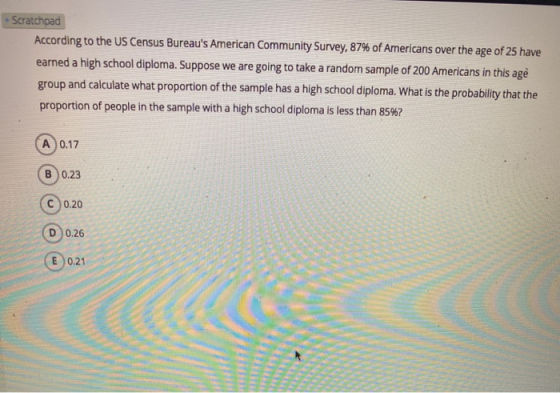 Scratchpad According to the US Census Bureaus American Community Survey, 87% of Americans over the age of 25 have earned a h