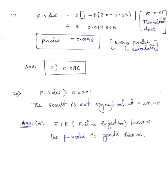 19 0.019806 test = 0.0198 p- valus ecdu se