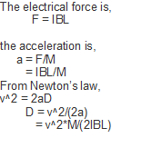 the acceleration is, 1 BL/M From Newtons law,