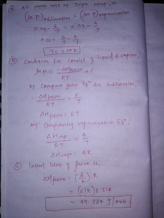 (a) All phases exist at Triple PO叶,so 0.0 ㄒ 0.01 Comditim fFos Coexist RT RT 49. 88ole