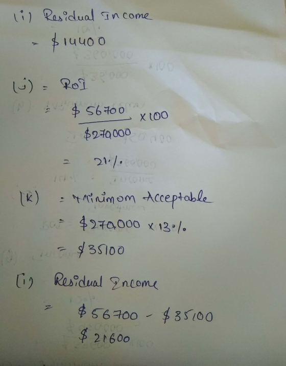 lil Residual Income $14400 COOO - Rol $ 56700 x 100 $279.000 DO 2 2107.000 (K) = linimom Acceptable 60 $270,000 X 13:16 5 $35