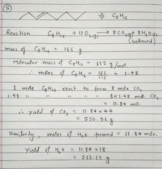 n = » Cg HiG (pH 6 Reaction Co H + 12 02 g 8 co gt 8H₂0 as (balanced | mass 4 Сена : 16 — Molecular mass of Co HiG - 112g. mo