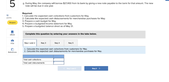 g. During May, the company will borrow $27,400 from its bank by giving a new note payable to the bank for that amount. The ne