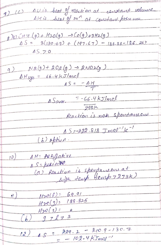 a lodu is heat folletion at sukaut vcles Altis decat of ox at constant presseuse 10 cry (9)+ H20lg2 - Colg) +3H219) AS 3(130