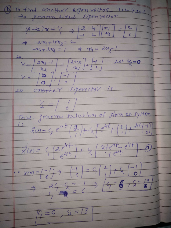 We need 2. 6 To find another eigen vector to generalized Eigen bechor (A-Z2x = Y > ㅉ 거 -AM+4Mg=2 매 월 쿠매 제이 2 멧 / 짓기 사요 2리지 적