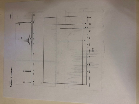 Problem 2 continued сь а -TTTTTTTTTTTTTTT 200 180 160 140 120 100 80 60 40 20 ppm 0