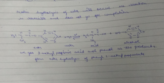 occur the reaction Acolic ligellalysis gelolysis of of as aster will is reversible and does not go go completion for for it c