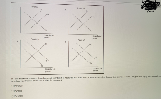 Panel (a) Panel (b) Quantity per period Panel (c) Quantity per period Panel (d) Quantity per period Quantity per period The e