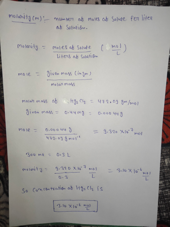 molauty (M) solute per liter number at moles at at Solution. molarity - moles at solute Liters at solution (mol) mole - given