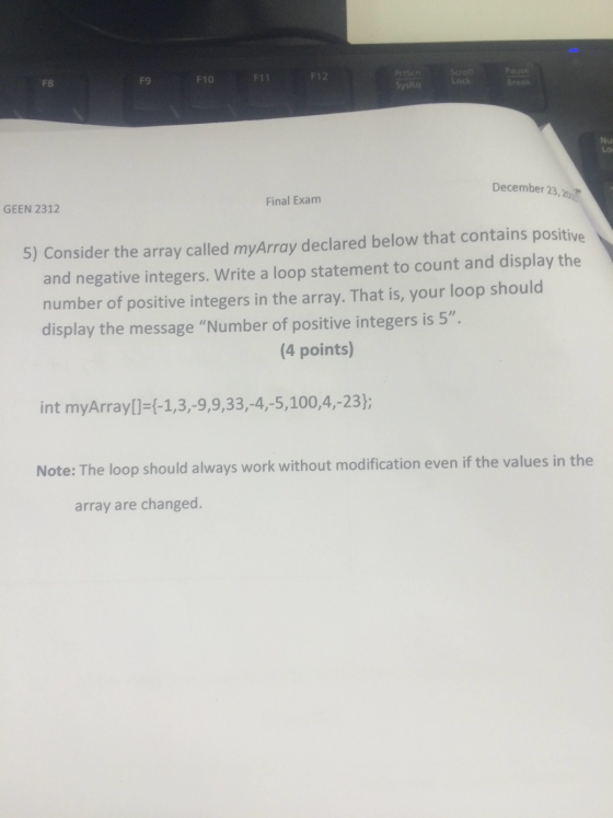 Consider the array called myArray declared below t