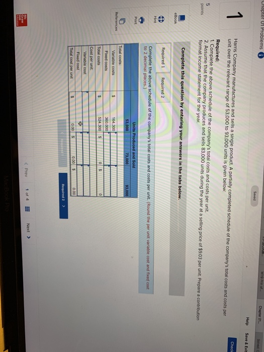 unit over the relevant range of 53,000 to 93,000 units is given below of the to 2 0.00 $