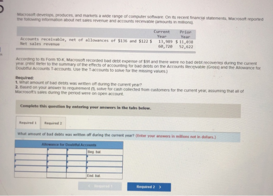 Macrosoft develops, produces, and markets a wide range of computer software On its recent financial statements, Macrosoft rep