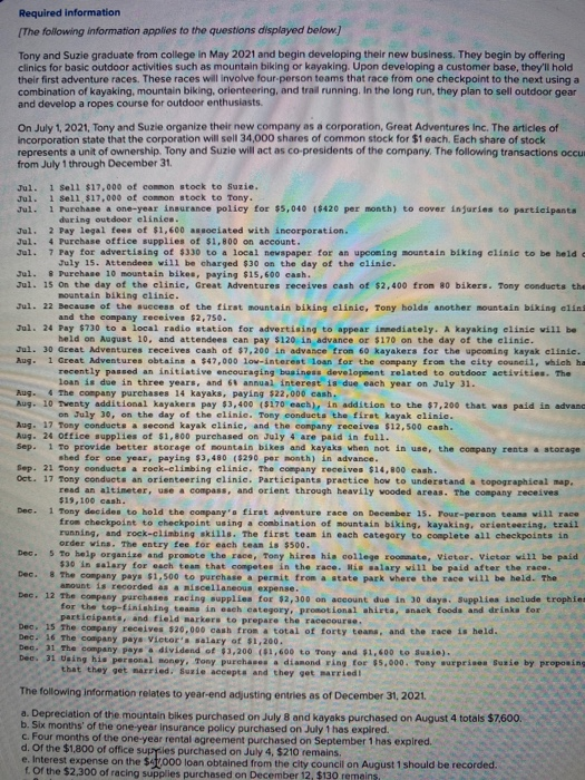 Required information [The following information applies to the questions displayed below) Tony and Suzie graduate from colleg