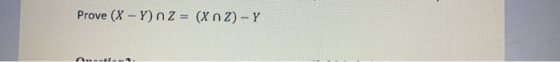 Prove (X - Y) nZ = (X n 2) - Y