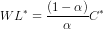 WL^* = rac{(1 - alpha)}{alpha}C^*