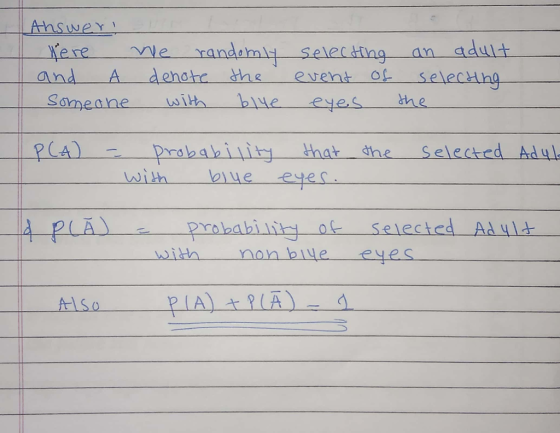e randeml seetngn adut and A dehahe he event o selecing Sameane wi blue eyes he PAS Probakiity that the selected Adu with blue eye PLAprobabiiity o selected Adu with mon blWe eyes