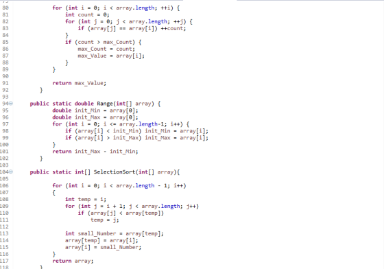80 for (int í = 0; ǐ < array.length; ++İ) { int count = 0; for (int j- 0; j < array.length; ++j) if (array [j]array[i]) ++cou