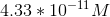 4.33*10^{-11} M