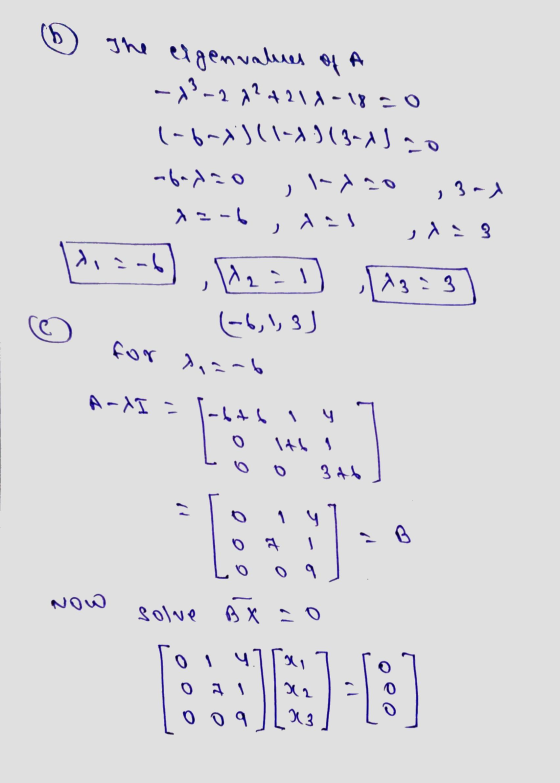 A The * eigenvalues - 22 - 11 4118 - 1 = 0 هه ل 8-3) ( ۸-\)((-) -) خر-3 و در ۱۰ ر ولما - ا - = ( و در ا- دوم ز ) ام ۸ ر 183.3
