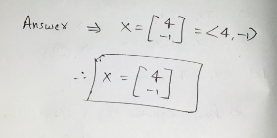 Answer y x= [ 4] =<4,-) --[X=[+] 4