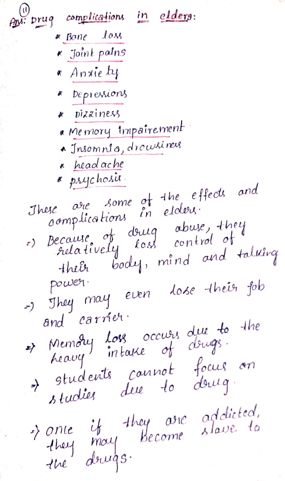 And a prug complications in elders: A Bone loss * Joint pains * Anxiety pane Depressions de dizziness & Memory impairement *