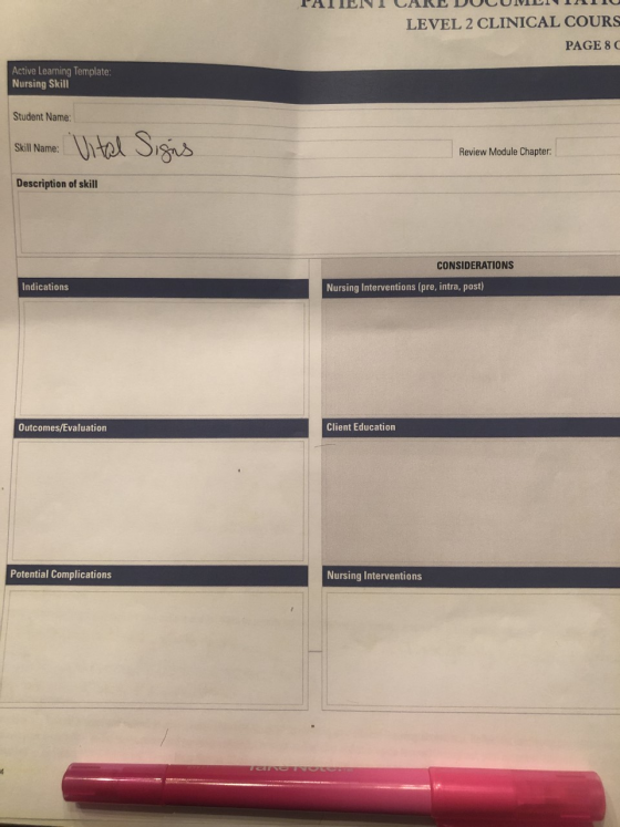TATIENT CARL DUCUMILI IN110 LEVEL 2 CLINICAL COURS PAGE 8C Active Learning Template: Nursing Skill Student Name: Skil Name: V