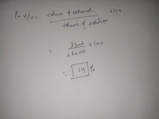 lo v/vE volume of ethanol volume of solution 35ml xloo abome