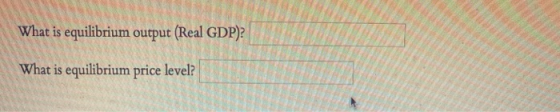 What is equilibrium output (Real GDP)? What is equilibrium price level?