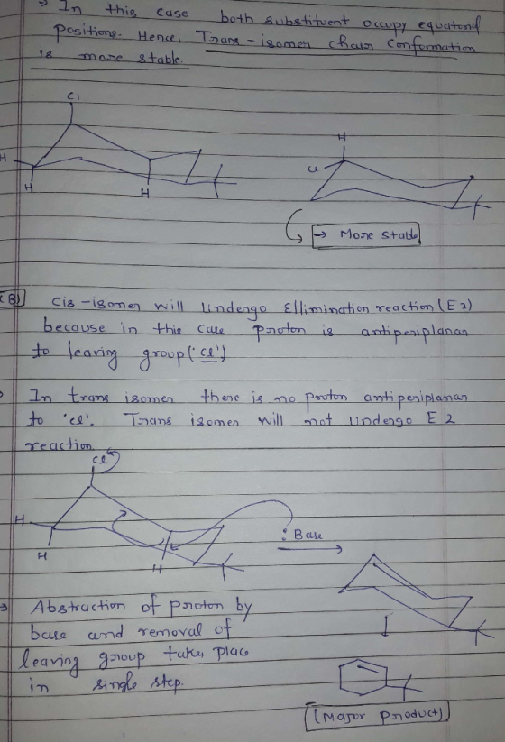 this both aubstituent occupy equatun Positing Hence Taan-isomen chain Cmfomatin Case mare 8table CI H Mone stable Cis-igomen