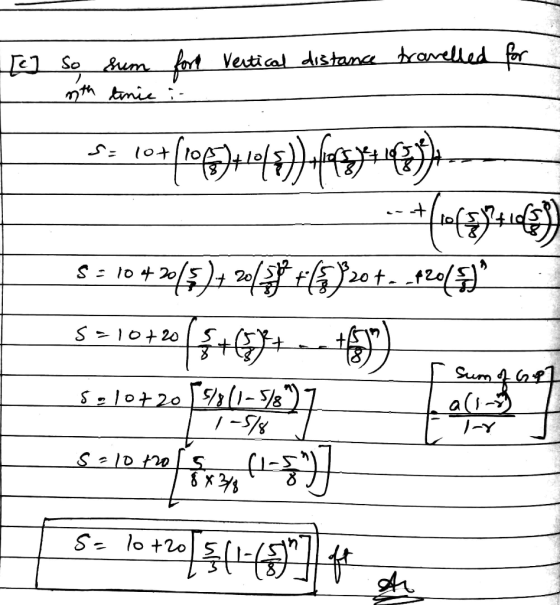 [ Vertical distance travelled for So sum for ith tiniet s= lot 87181 18) s=10+20 S=1047015) zf** 4*320 +_1209 $=10+2014+633+