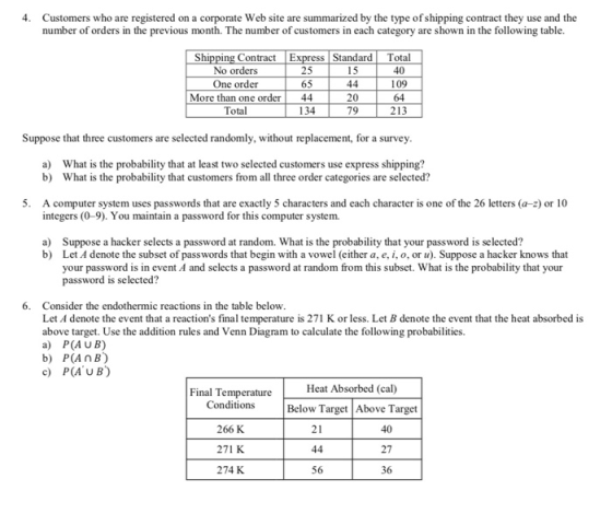 4 Customers who are registered on a corporate Web site are summarized by the type of shipping contract they use and the numbe