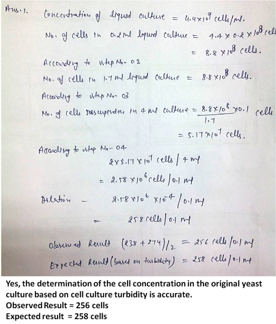 o nce 1.1 = S. ITMI cell . 2.58 Xjobcelh )에 서 4- Er pected Runi, (bandon tonhíddy) = 258 Cell 10.1 nt Yes, the determination