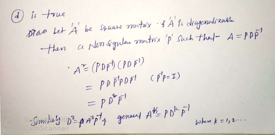 Simitily D² - party general Ak-pokat d is true Diae Let A be square mutax is A 23 dicegemodizable then a Non sigulu matrix