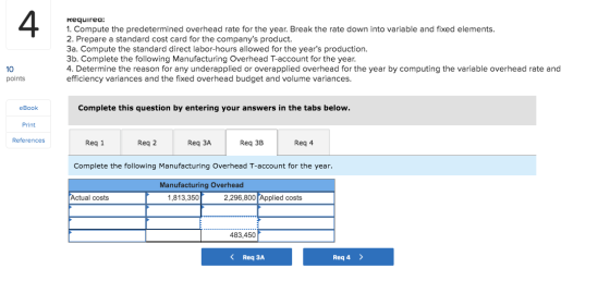 Requirea: 1. Compute the predetermined overhead rate for the year. Break the rate down into variable and fixed elements. 2. P