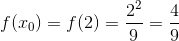 4 f(x) = f(2) 9