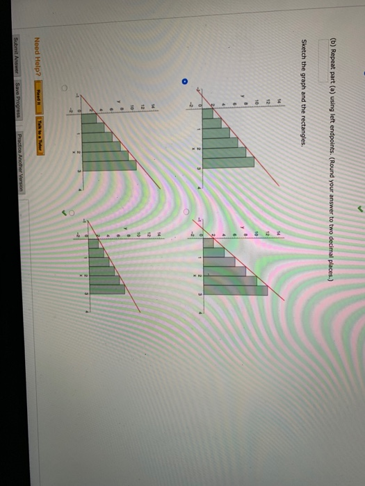 (b) Repeat part (a) using left endpoints. (Round your answer to two decimal places.) Sketch the graph and the rectangles -2 N