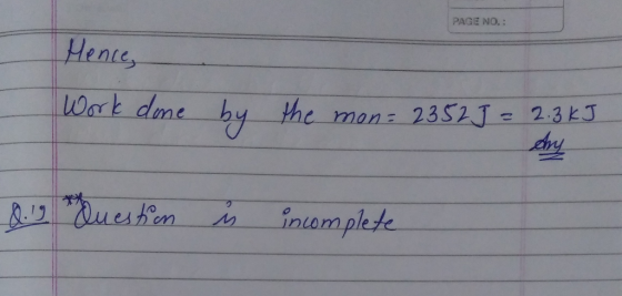 PAGE NO.: Henre Wark dme 2.3 kJ 23S2 J by the inemplete