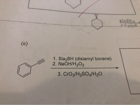 DaBhu 1. Sia BH (disiamyl borane) 2. NaOH/H202 3. Cro3/H2SO4/H20