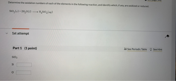 Determine the oxidation numbers of each of the elements in the following reaction, and identify which, if any, are oxidized o