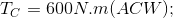 T_C=600 N.m (ACW);